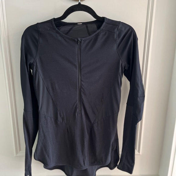Black lululemon athletica 1/2 zip long sleeve - Picture 3 of 3